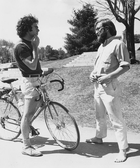 Two students outside | 1970s | Colby College Special Collections