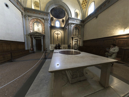 Michelangelo Buonarroti | San Lorenzo, New Sacristy (Medici Chapel); Interior view of the sacristy; ca. 1519-34 | Florence, Italy | Photographed by: Andrew Tallon | QTVR Panoramas of World Architecture (Columbia University)