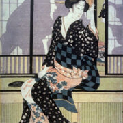 Eizan, Furyu yusuzumi sanbijin (Three elegant women enjoying the evening cool), circa 1810 – 1820. Image and data from the Fine Arts Museums of San Francisco