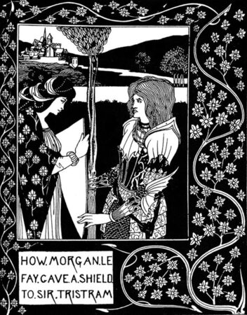 Aubrey Beardsley, Le Morte D'Arthur; "How Morgan Le Fay Gave a Shield to Sir Tristram", 1893. Image and catalog data provided by Allan T. Kohl, Minneapolis College of Art and Design