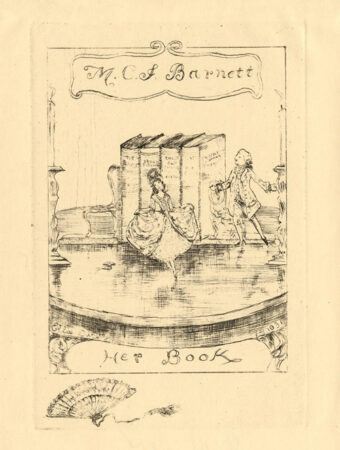 Ella Dwyer, M. C. J. Barnett Her Book, 1780. UD Library: William Augustus Brewer Bookplate Collection