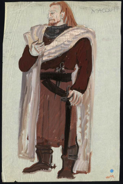 William Shakespeare, Macbeth; Macduff, 1937. Motley Collection of Theatre and Costume Design; UIUC Library.
