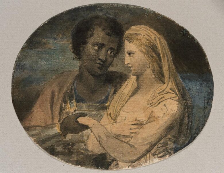 William Blake; Othello and Desdemona (Illustrations to Shakespeare); ca. 1780. This image was provided by Museum of Fine Arts, Boston; Photograph © Museum of Fine Arts, Boston.
