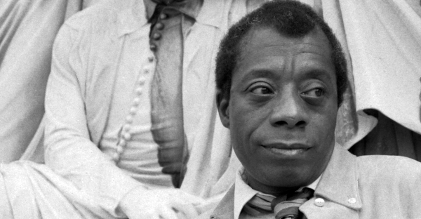 Detail of a photograph of James Baldwin in 1969 by Allan Warren