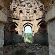 Sohna (Village: Saanp ki Nangli), Gurgaon, Haryana, India. Lodi. Lal Gumbad (group of tombs), Tomb 3 (behind twin tomb). 1475-1525. Image and data provided by American Institute of Indian Studies. Photographer: D.P. Nanda.