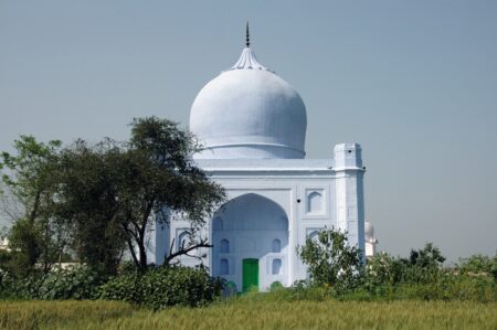 Sirhind, Fatehgarh Sahib, Punjab, India. Mughal. Tomb (12) of Khwaja Muhammad Naqsband, Rauza Sharif Complex. 1702. Image and data provided by American Institute of Indian Studies. Photographer: D.P. Nanda.