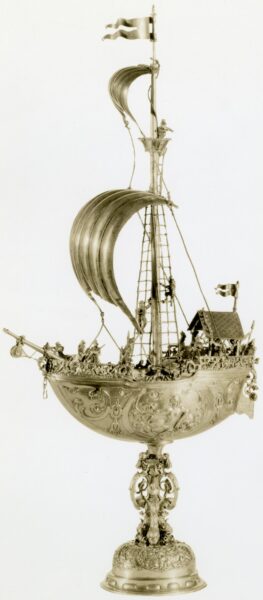 Nuremberg, Germany. Silver Gilt Ship Model. 17th Century. Image and data provided by the William Randolph Hearst Archive, B. Davis Schwartz Memorial Library, LIU Post