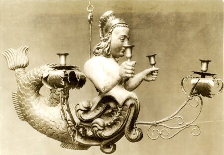 German. Lusterweibschen or Weib-Lustre (chandelier). Wood, iron. Image and data provided by the William Randolph Hearst Archive, B. Davis Schwartz Memorial Library, LIU Post