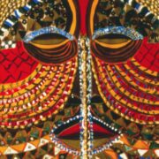 Pacita Abad. Witch doctor. 1985. Acrylic, mirrors, cowrie shells, glitter on stitched and padded canvas. Image and data provided by © Pacita Abad Art Estate