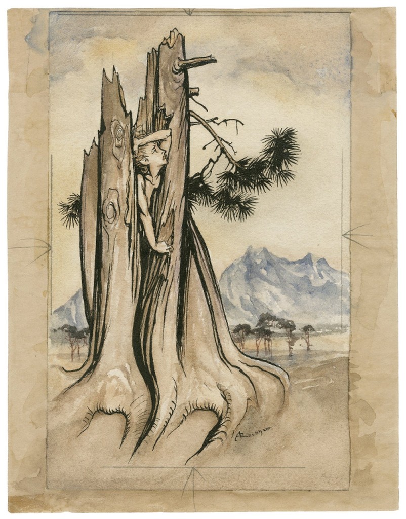 Arthur Rackam. Imprisoned Ariel