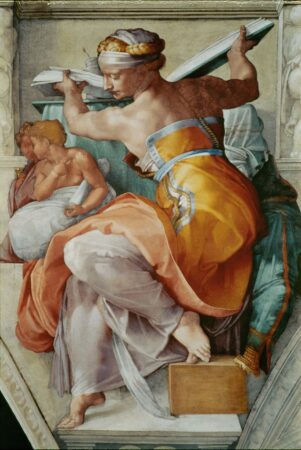 Michelangelo. The Libyan Sibyl from the Sistine Chapel: ceiling frescos. 1508-1512.