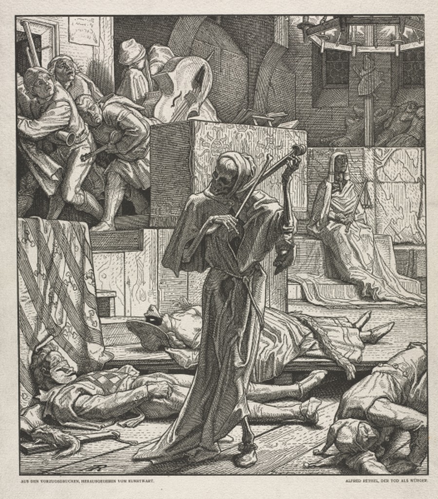 Alfred Rethel. Dance of Death Death the Strangler.