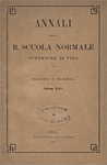 Annali della R. Scuola Normale Superiore di Pisa. Filosofia e Filologia