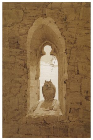 Caspar David Friedrich. Owl in a Gothic Window. 1836.