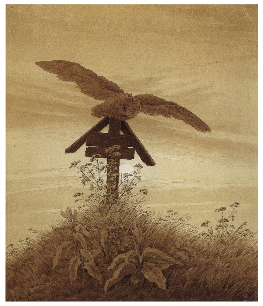 Caspar David Friedrich. Owl on a Grave. 1836-1837.