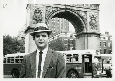 Tito Enrique Canepa Jimenez in front of Washington Square Arch. 1960s