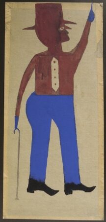 Bill Traylor. Man with Hat and Pipe. 1939-1942